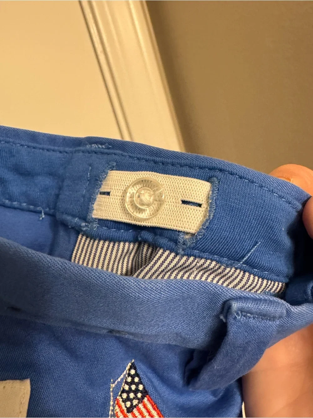 Vineyard Vines Blue Embroidered Flag Motif Men’s Shorts